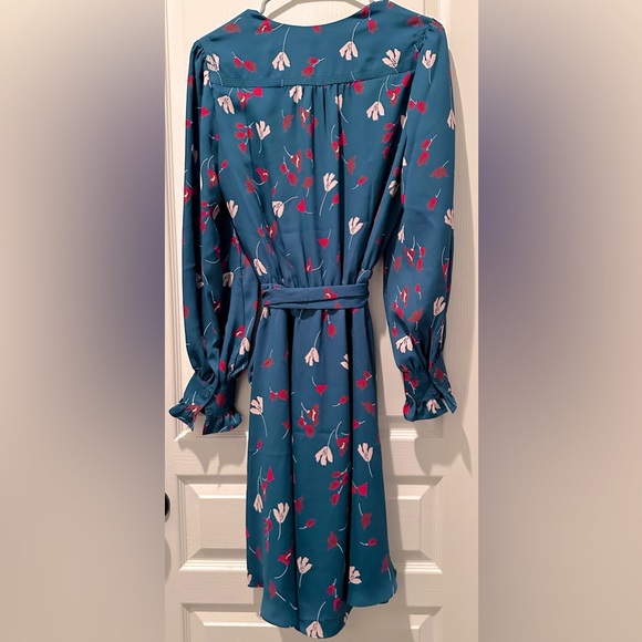 NWT Joie Long Sleeve Marlayne Faux Wrap Floral Print in Ocean Teal Blue - Picture 6 of 12